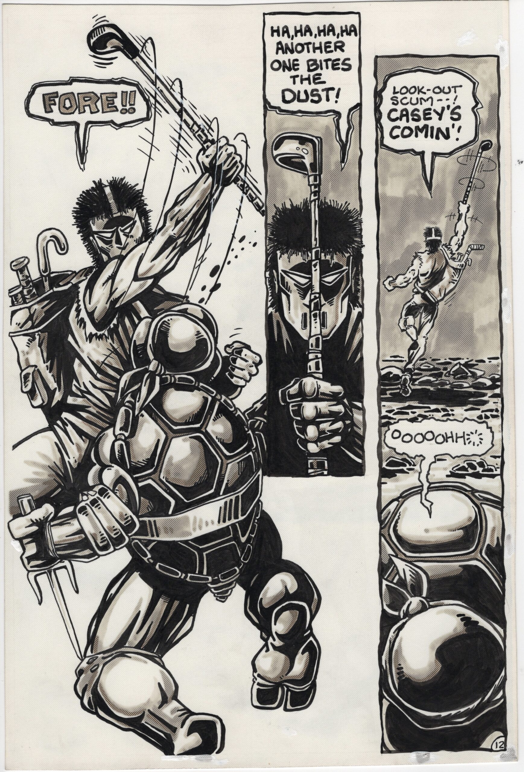 Raphael #1 Original Art 1985 Kevin Eastman and Peter Laird Page 12 Ink on Duo Shade Paper 8x12 $20k