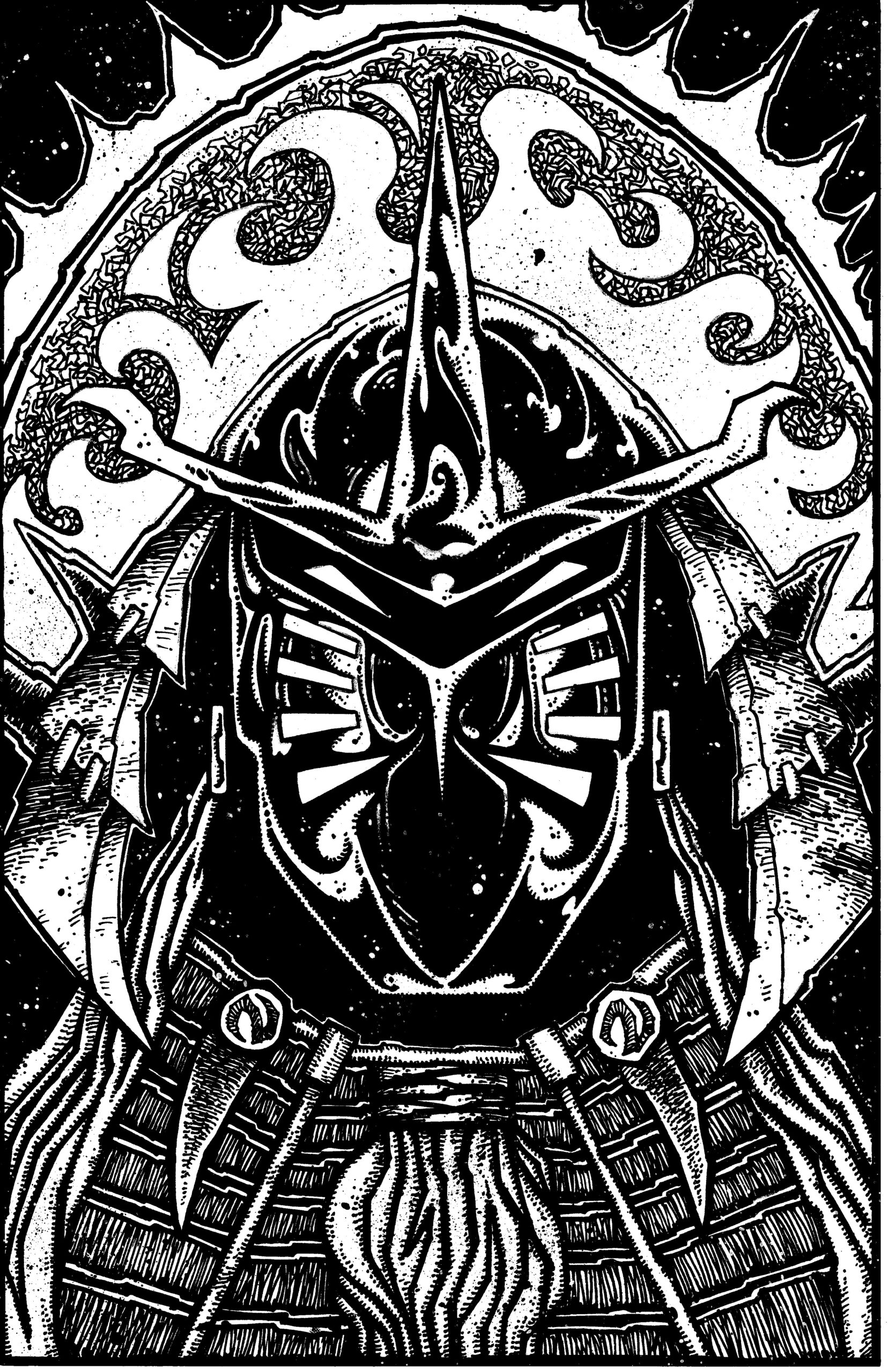 TMNT Shredder in Hell Cover 2019 Topsy Turvy Design Kevin Eastman Original Art Pen and Ink 11x17 $7k